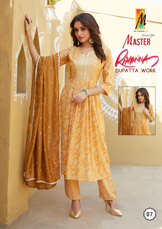 Rihanna By Master Naira Cut Capsule Printed Kurti With Bottom Dupatta Wholesale Market In Surat
